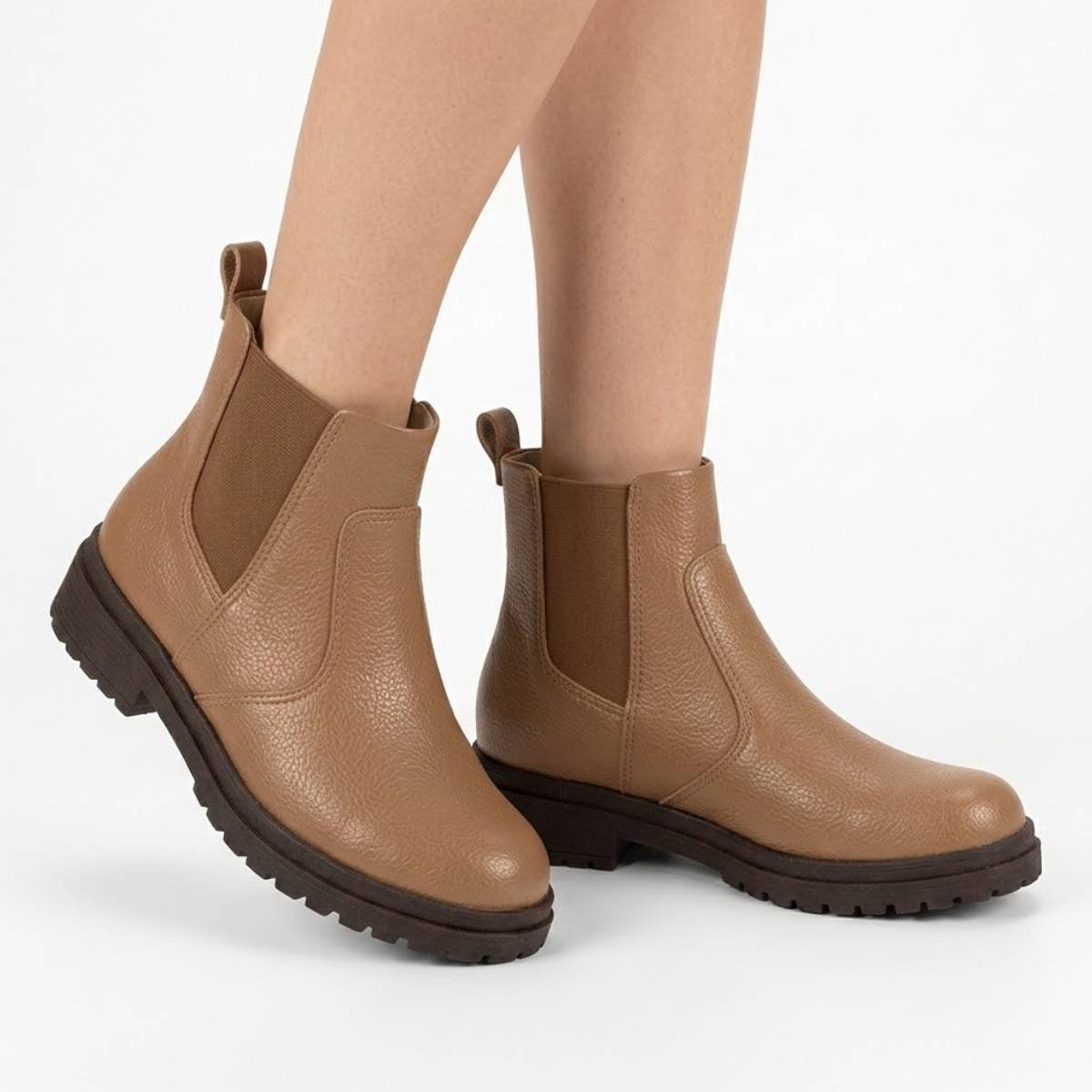Bota Feminina Knut Beira Rio Cano Curto Confortavel Original Caramelo 3