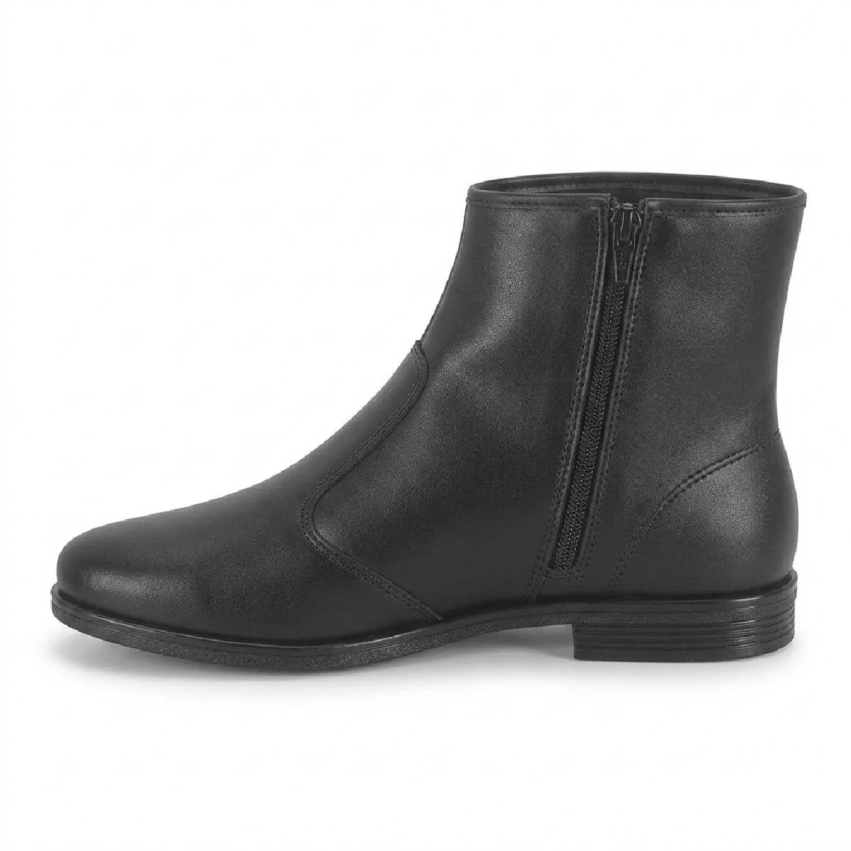 Bota Feminina Beira Rio Cano Curto Ziper Confortavel Original Preto 2