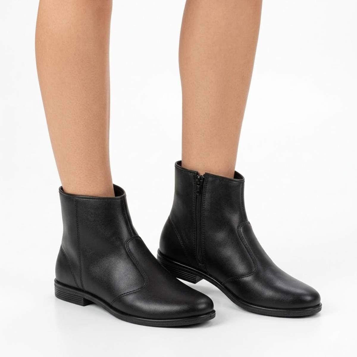 Bota Feminina Beira Rio Cano Curto Ziper Confortavel Original Preto 3