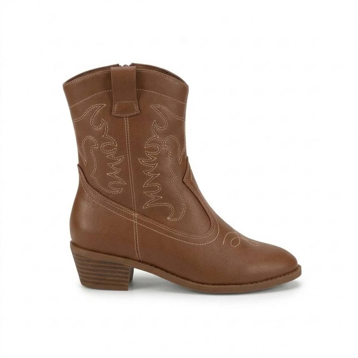 Bota Feminina Moleca Cowboy Casual Tratorada Confortavel Original Avelã 2