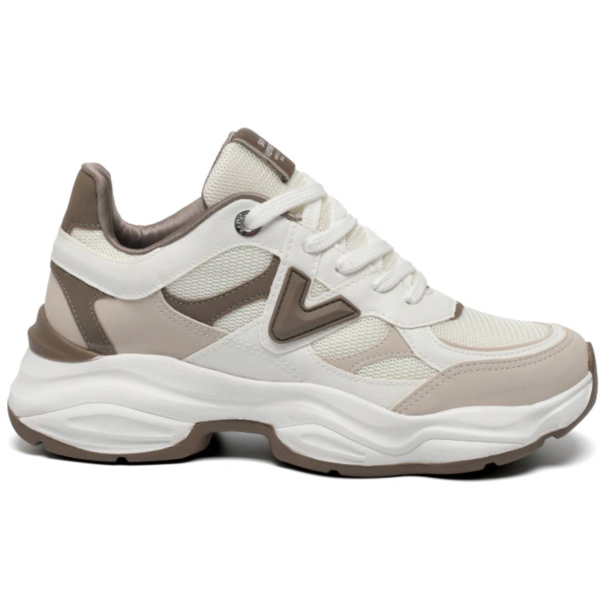 Tenis Feminino Via Marte Chunky Casual Original Confortavel Branco/Marrom 2