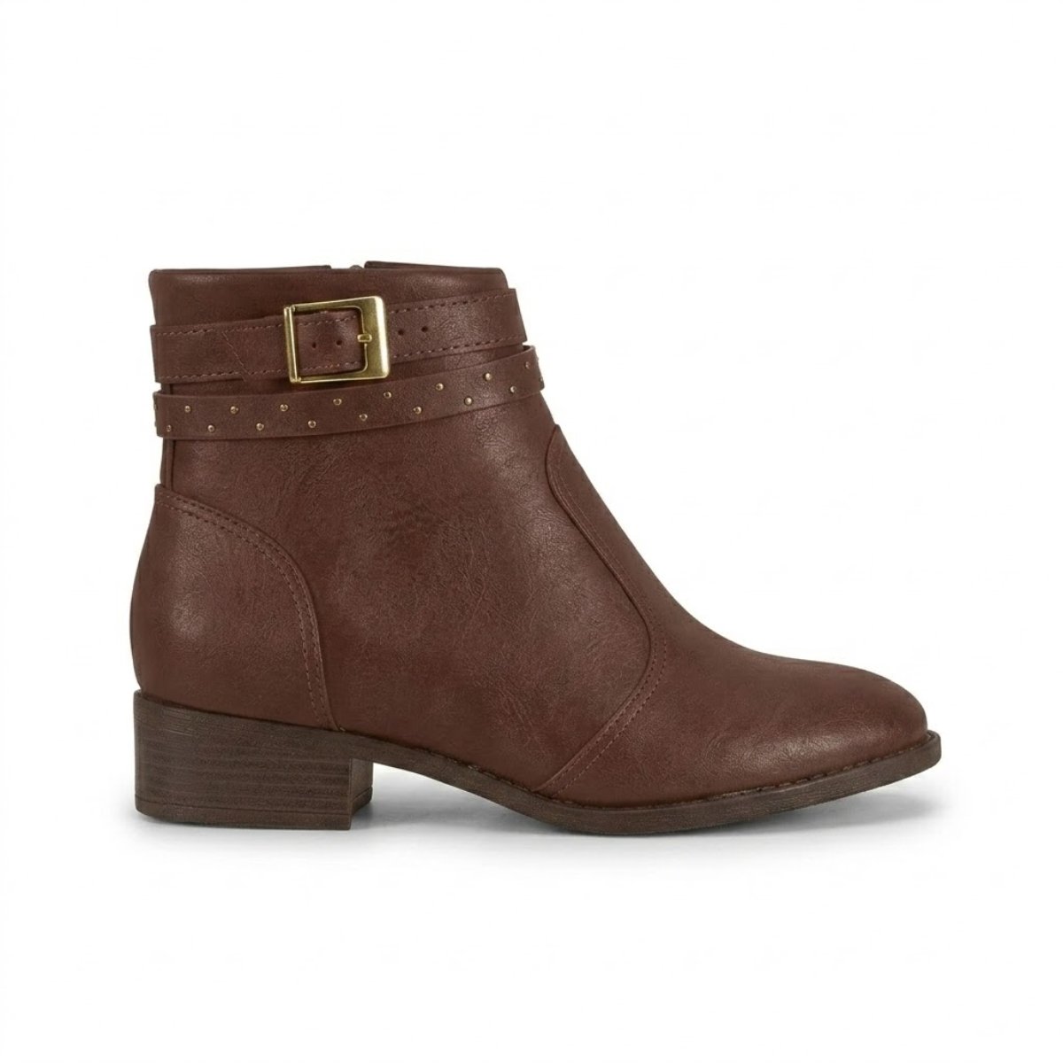 Bota Feminina Modare Casual Ultraconforto Cano Curto Salto Baixo Grosso Confortavel Original Café 2
