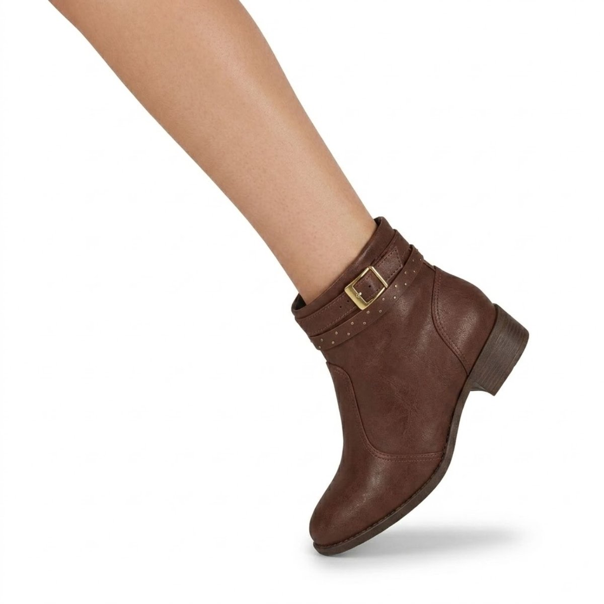 Bota Feminina Modare Casual Ultraconforto Cano Curto Salto Baixo Grosso Confortavel Original Café 3