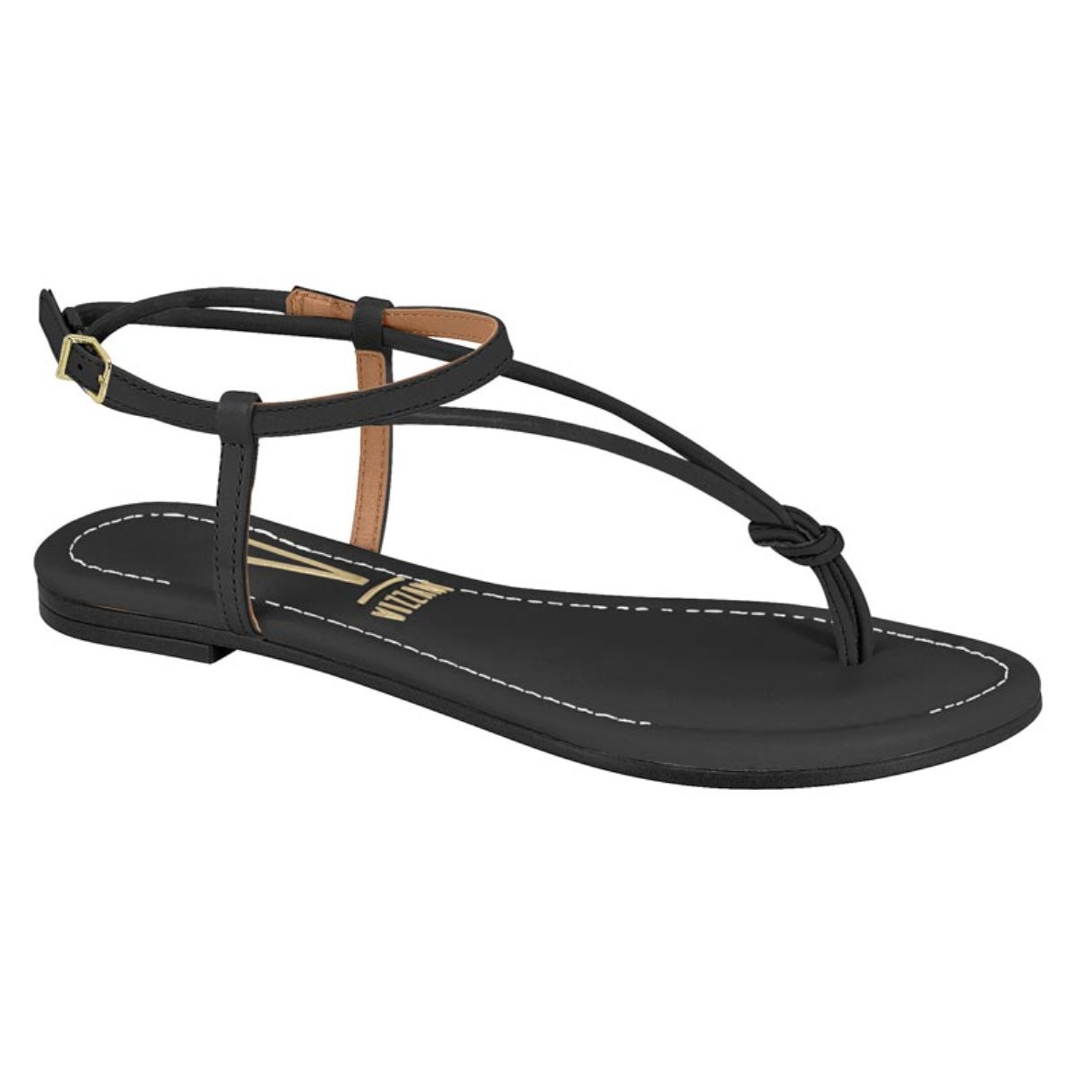 Sandalia Feminina Vizzano Rasteirinha Casual Metalizado Confortavel Original