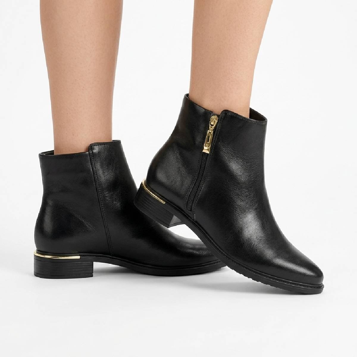 Bota Feminina Vizzano Salto Baixo Grosso Bloco Bico Fino Ziper Metalico Confortavel Original Preto 3