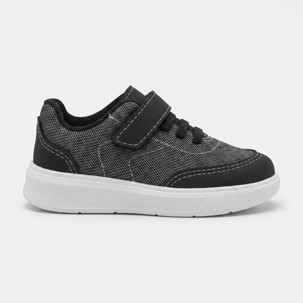 Tenis Menino Molekinho Tira Plataforma Casual Confortavel Original Preto 2