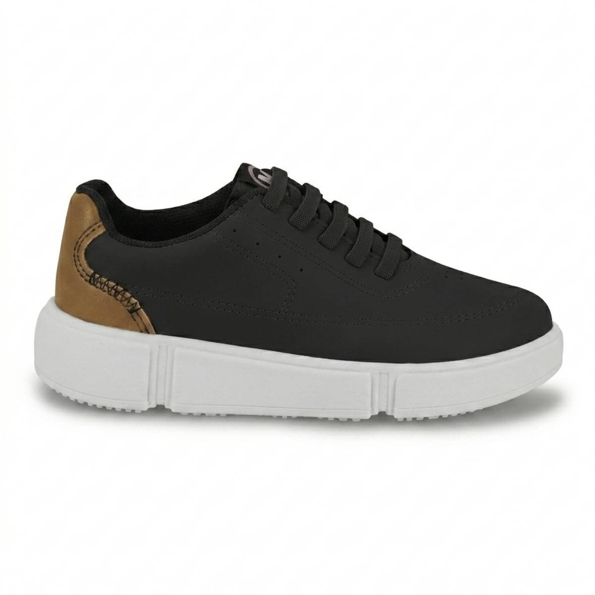 Tenis Menino Molekinho Infantil Casual Calce Facil Plataforma Confortavel Original Preto/Caramelo 2