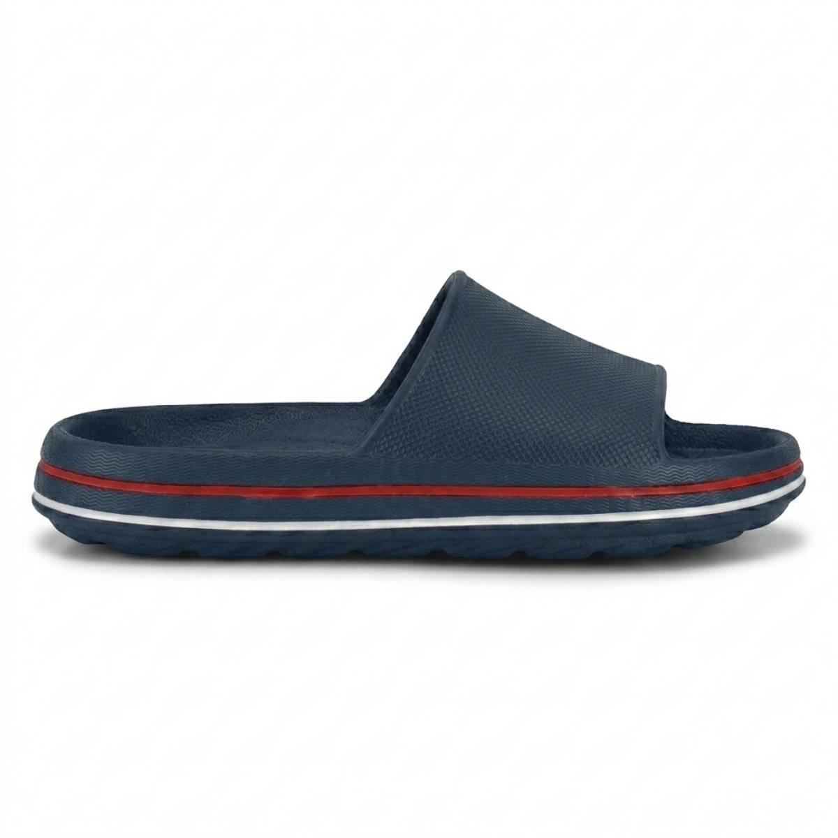 Sandalia Menino Molekinho Chinelo Casual Slide Nuvem Confortavel Original Marinho/Vermelho 2