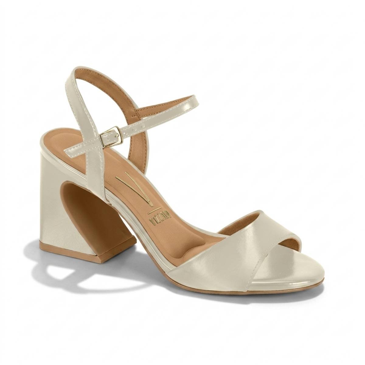 Sandalia Feminina Vizzano Casual Salto Biaxo Bloco Fivela Confortavel Original