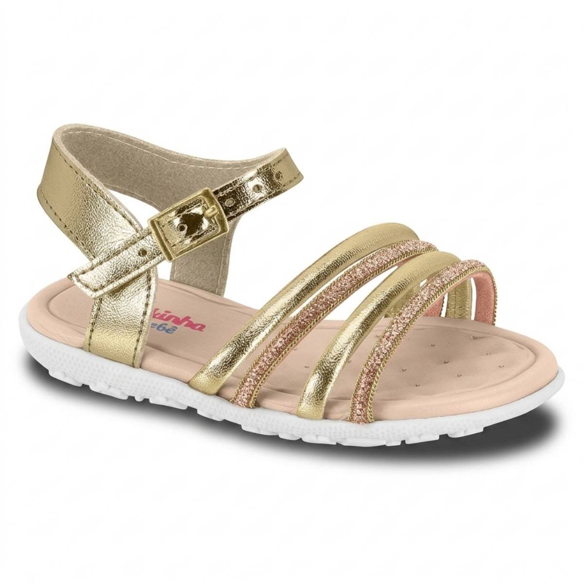 Sandalia Menina Molekinha Casual Fivela Plana Tiras Confortavel Original 
