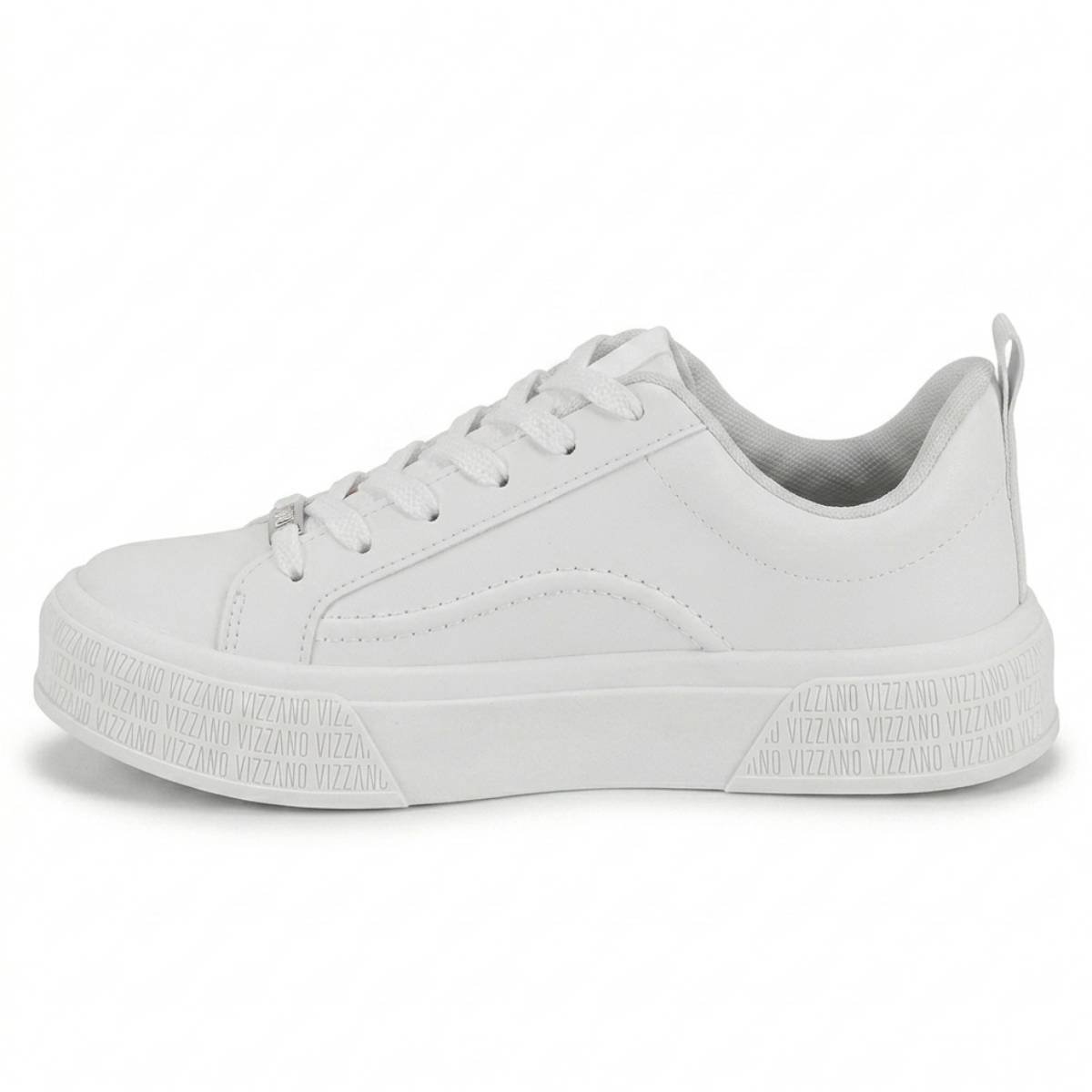 Tenis Feminino Vizzano Casual Sneaker Plataforma Plana Confortavel Original Branco 2