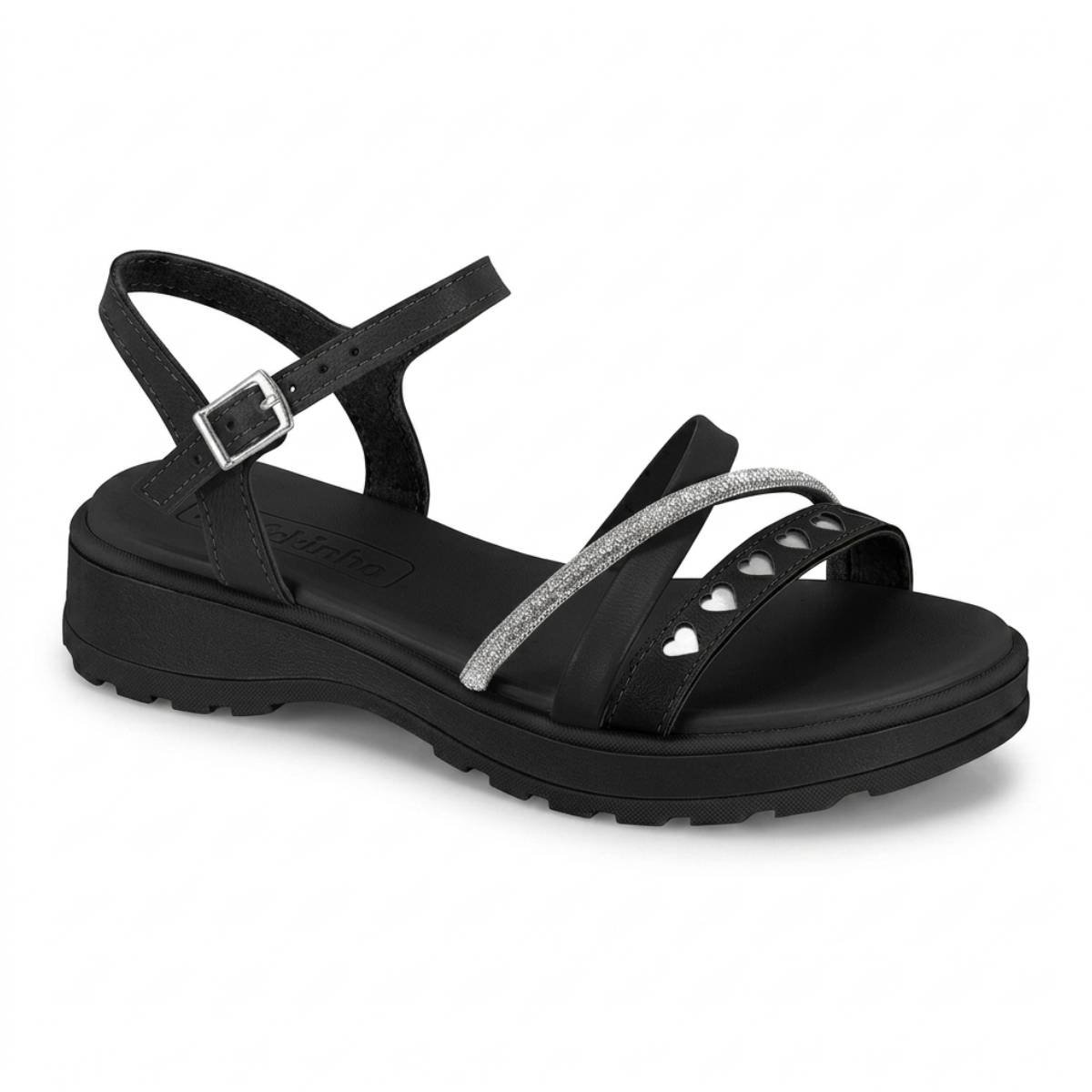 Sandalia Feminina Molekinha Fivela Tratorada Strass Tira Casual Confortavel Original