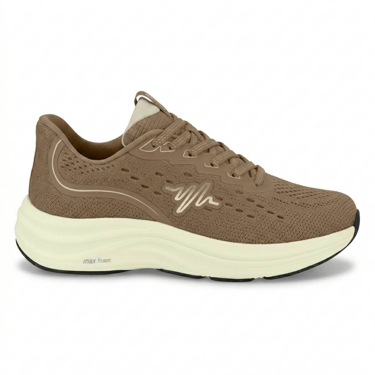Sapato Feminino Activitta Casual Plataforma Esportivo Confortavel Original Camel/Branco Off 2