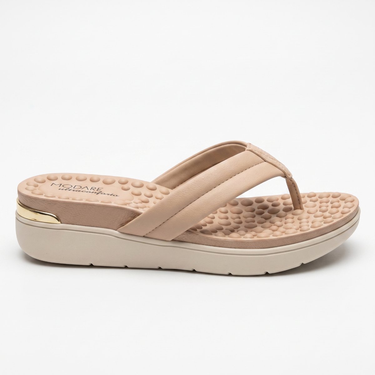 Sandalia Tamanco Feminina Modare Ultraconforto Casual Ortopedica Esporao Confortavel Original Creme 2