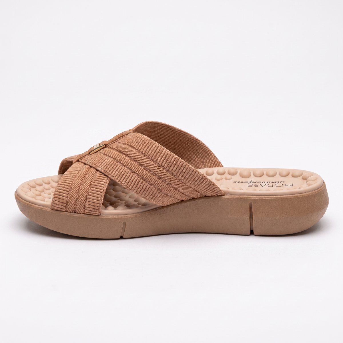 Tamanco Feminino Modare Casual Tira Ultraconforto Esporao Ortopedica Confortavel Original Nude/Camel 2