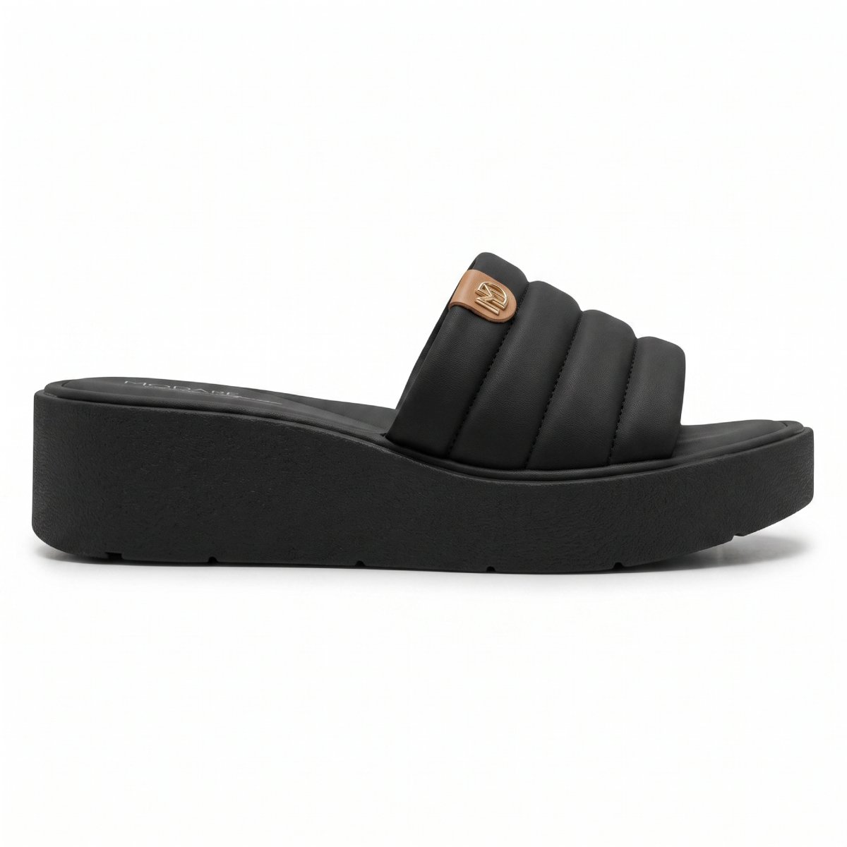 Sandalia Tamanco Feminina Modare Casual Ultraconforto Tira Plataforma Confortavel Original Preto 2