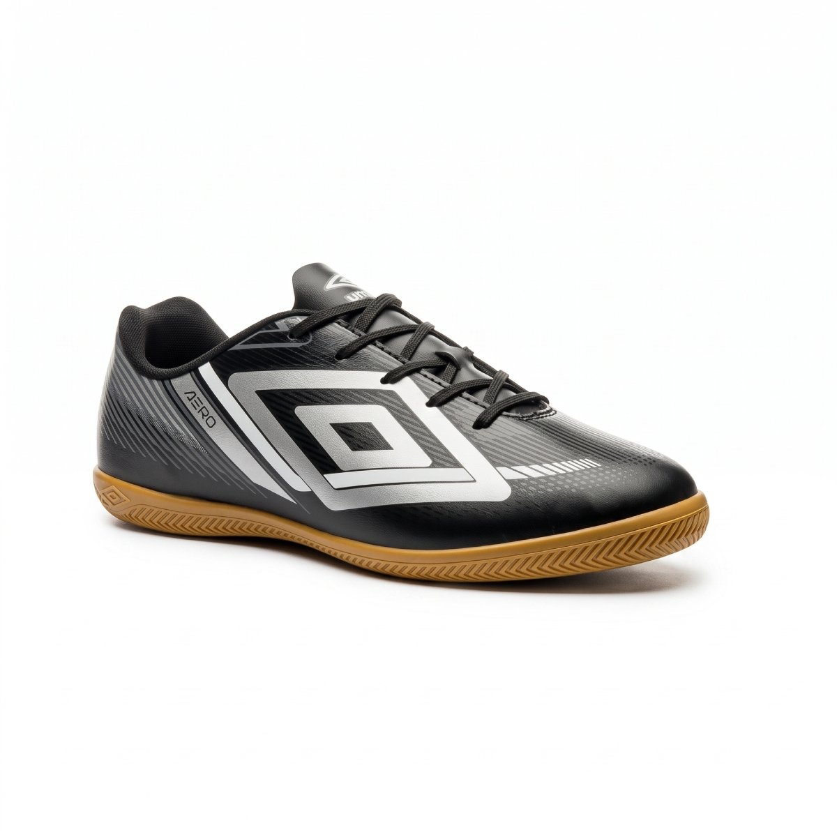 Chuteira Futsal Masculina Umbro Aero Salao Confortavel Original Preto/Cinza 3
