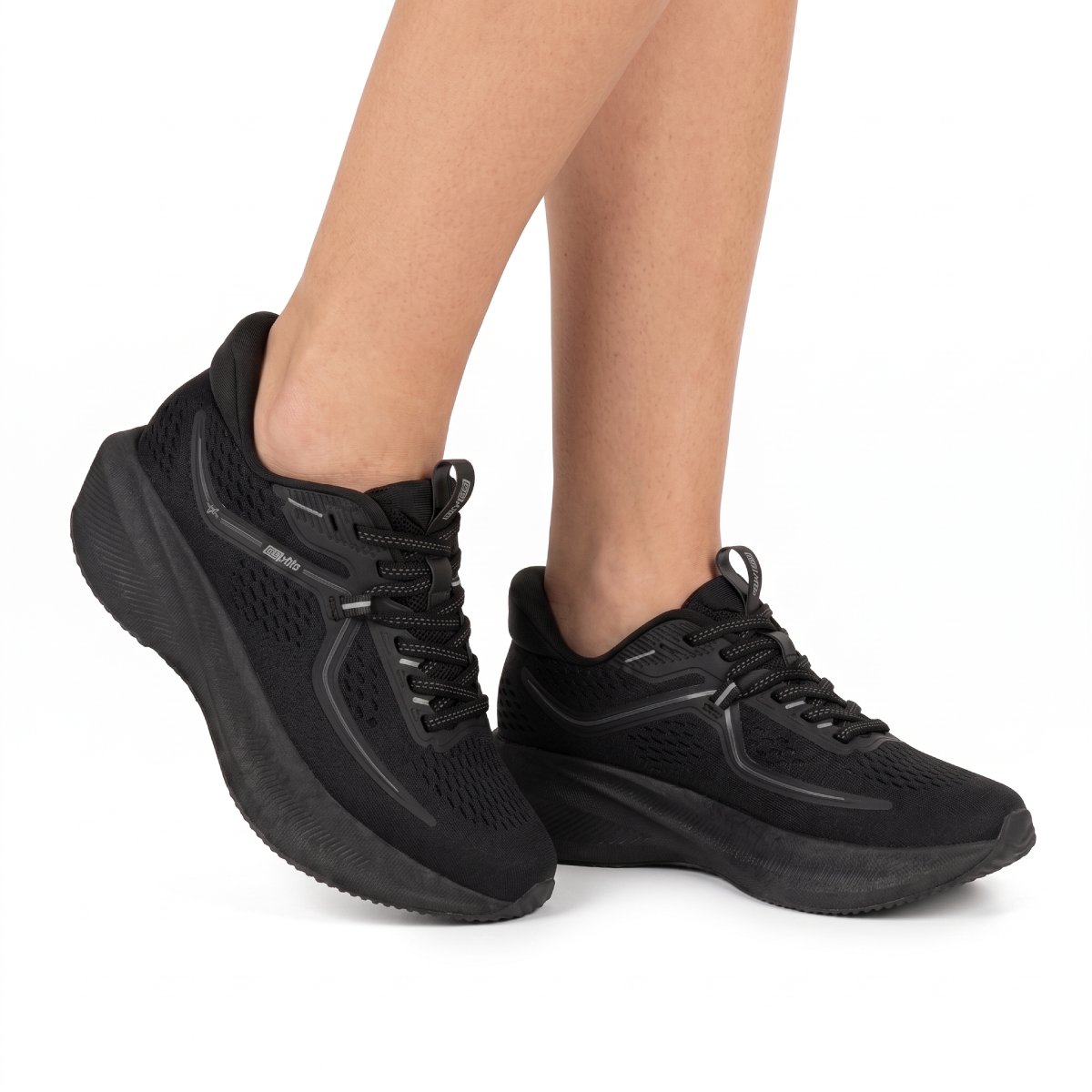 Tenis Feminino Actvitta Casual Knit Plataforma Esporte Academia Caminhada Confortavel Original Preto/Grafite 5
