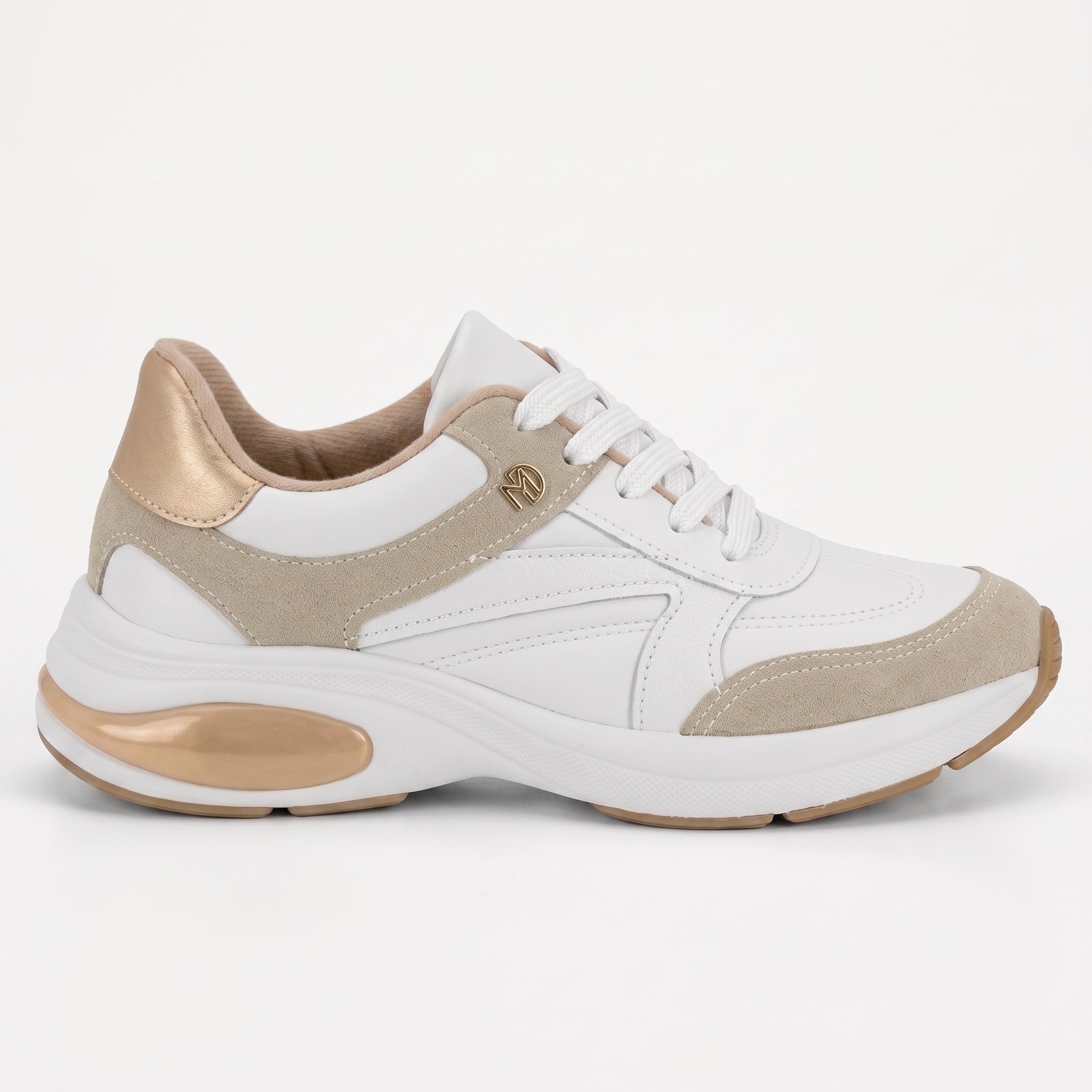 Tenis Casual Feminino Casual Sneaker Plataforma Confortavel Original Branco 2