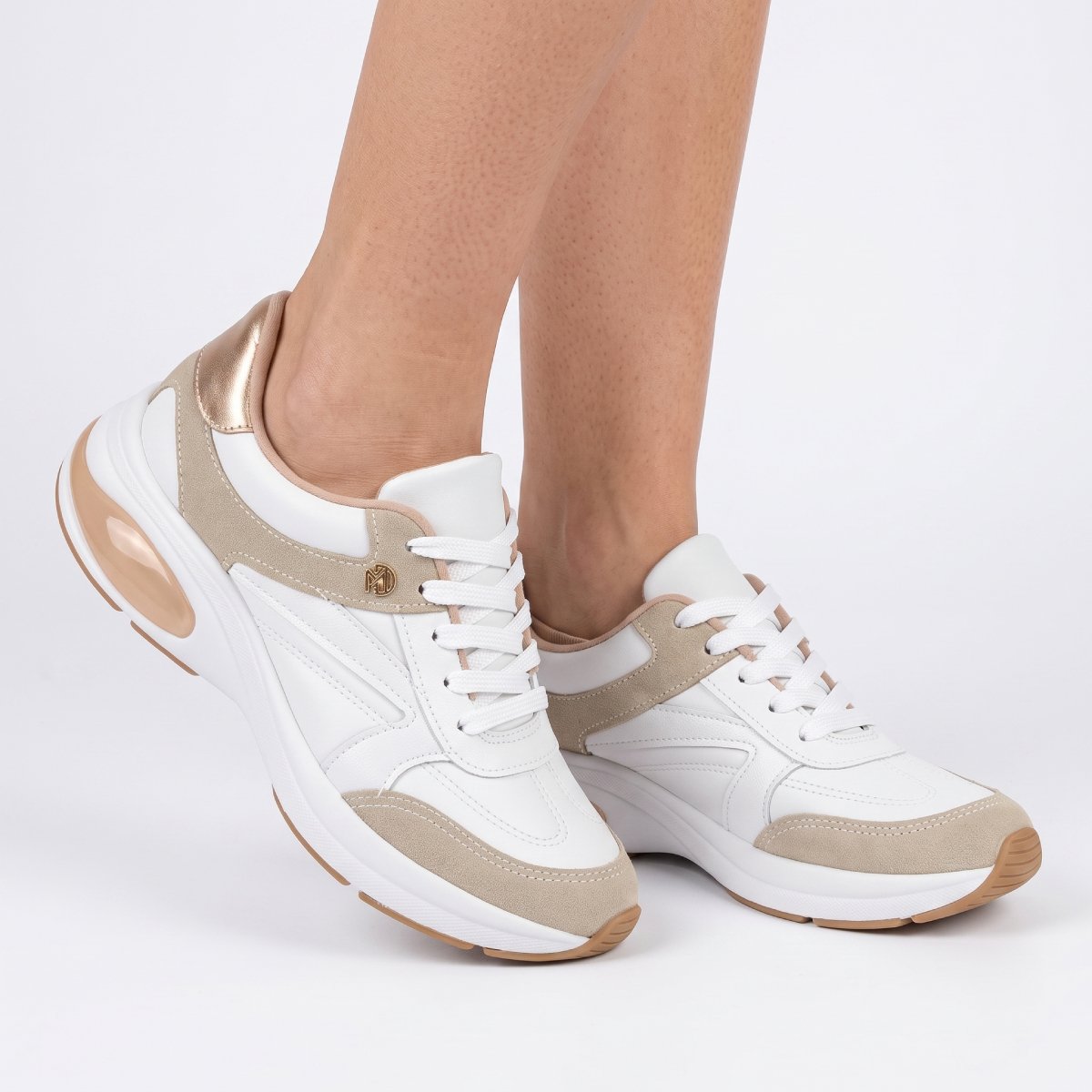 Tenis Casual Feminino Casual Sneaker Plataforma Confortavel Original Branco 3