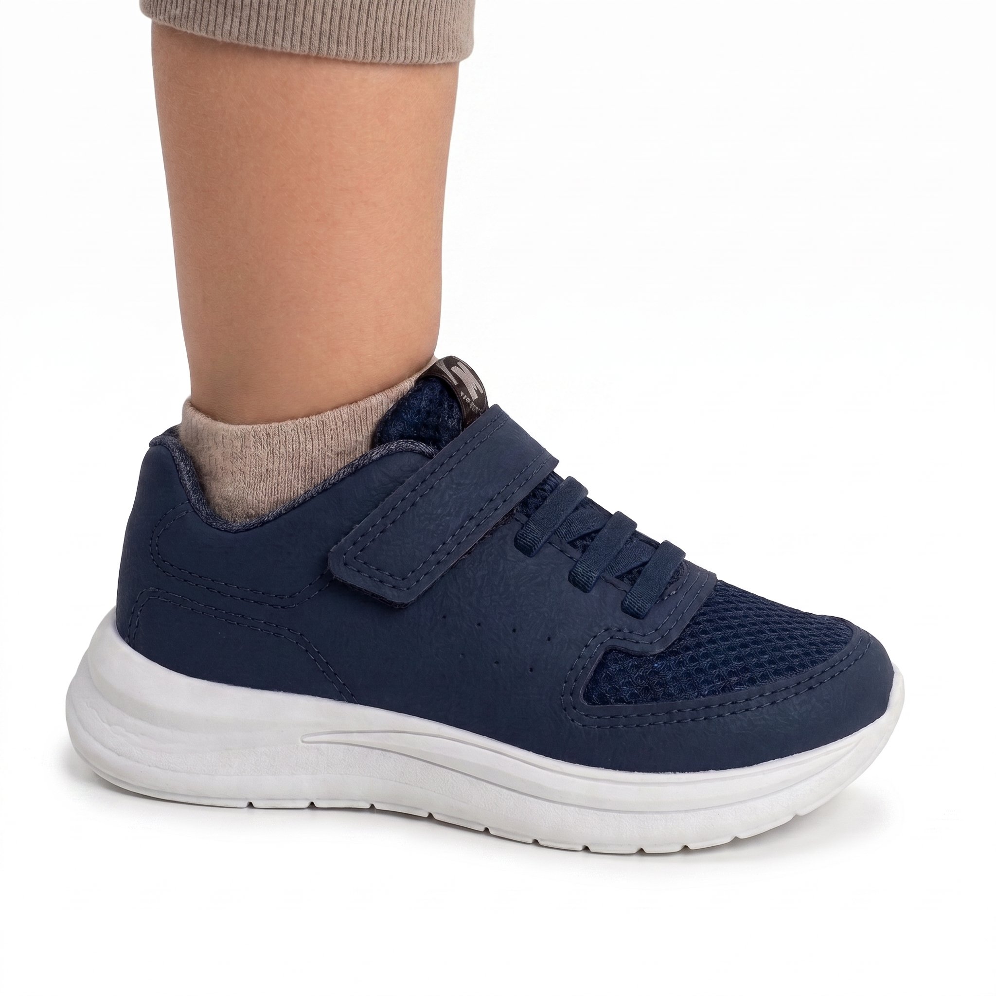 Tenis Infantil Molekinho Calce Facil Escolar Casual Confortavel Original Marinho/Branco 5