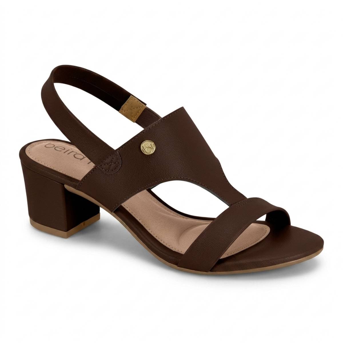 Sandalia Feminina Beira Rio Salto Grosso Baixo Bloco Elastico Confortavel Original