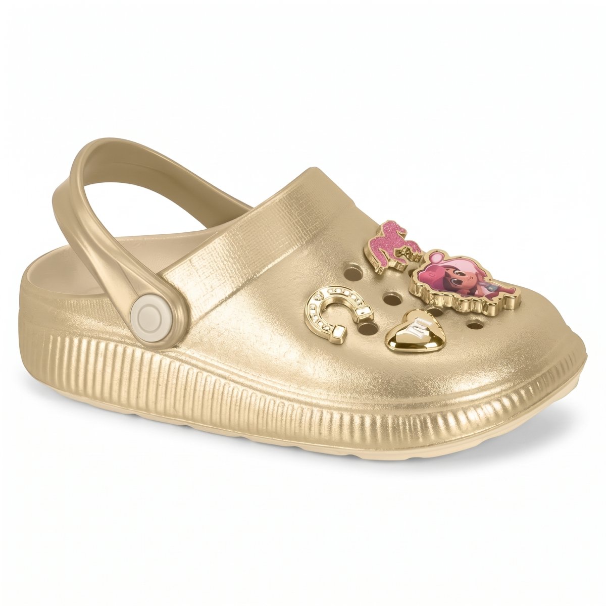 Babuche Menina Molekinha Casual Pingente Infantil Fivela Alca Plataforma Confortavel Original