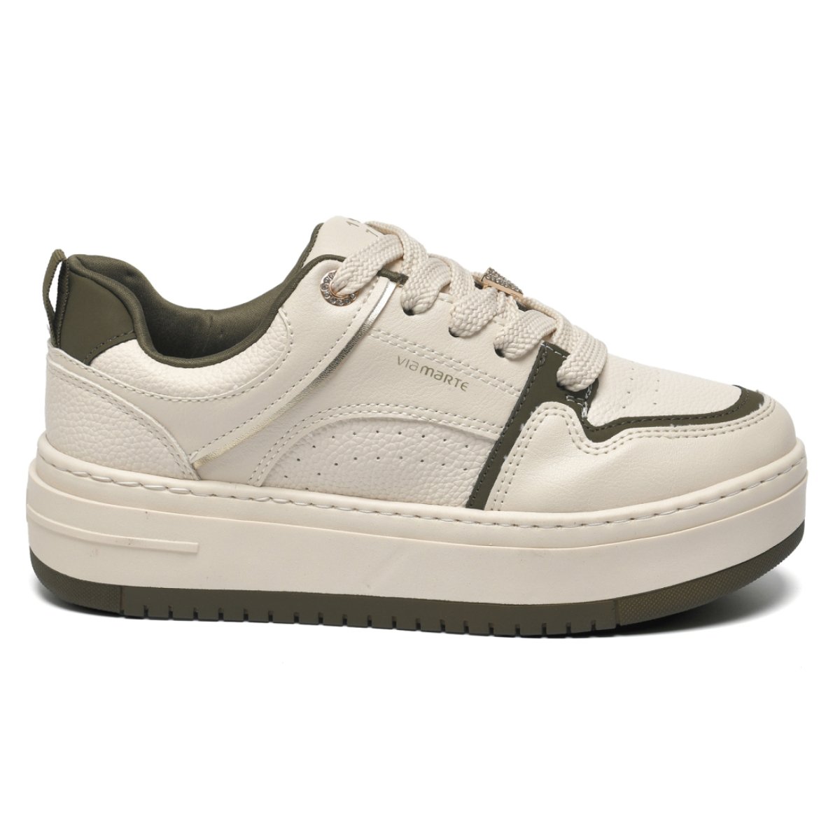 Tenis Feminino Via Marte Casual Robusto Urbano Flatform Confortavel Original Militar/Green 2
