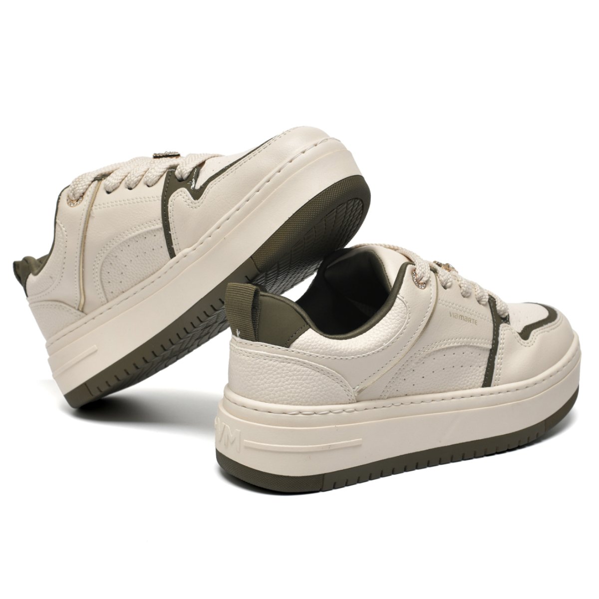 Tenis Feminino Via Marte Casual Robusto Urbano Flatform Confortavel Original Militar/Green 4