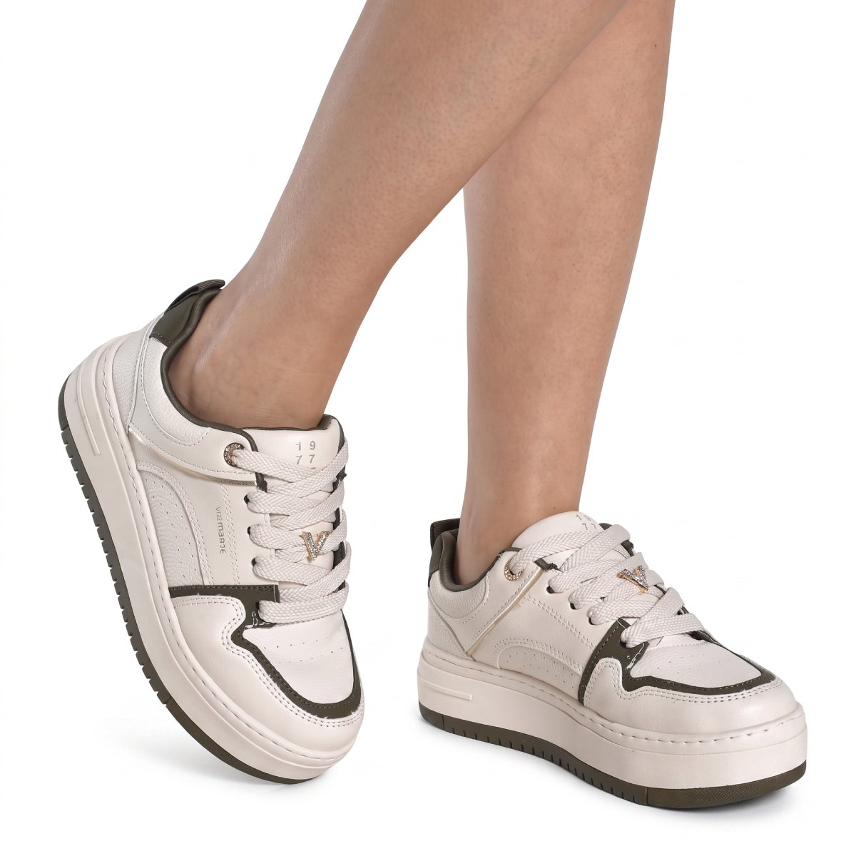 Tenis Feminino Via Marte Casual Robusto Urbano Flatform Confortavel Original Militar/Green 5