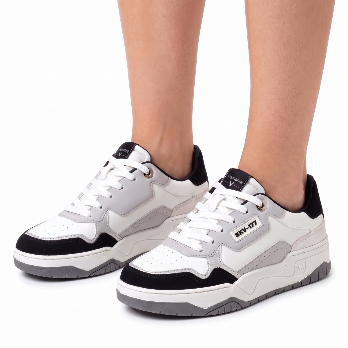Tenis Feminino Via Marte Casual Sneaker Flatform Urbano Confortavel Original Branco/Preto 3