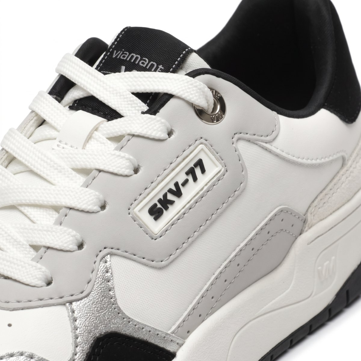 Tenis Feminino Via Marte Casual Sneaker Flatform Urbano Confortavel Original Branco/Preto 5