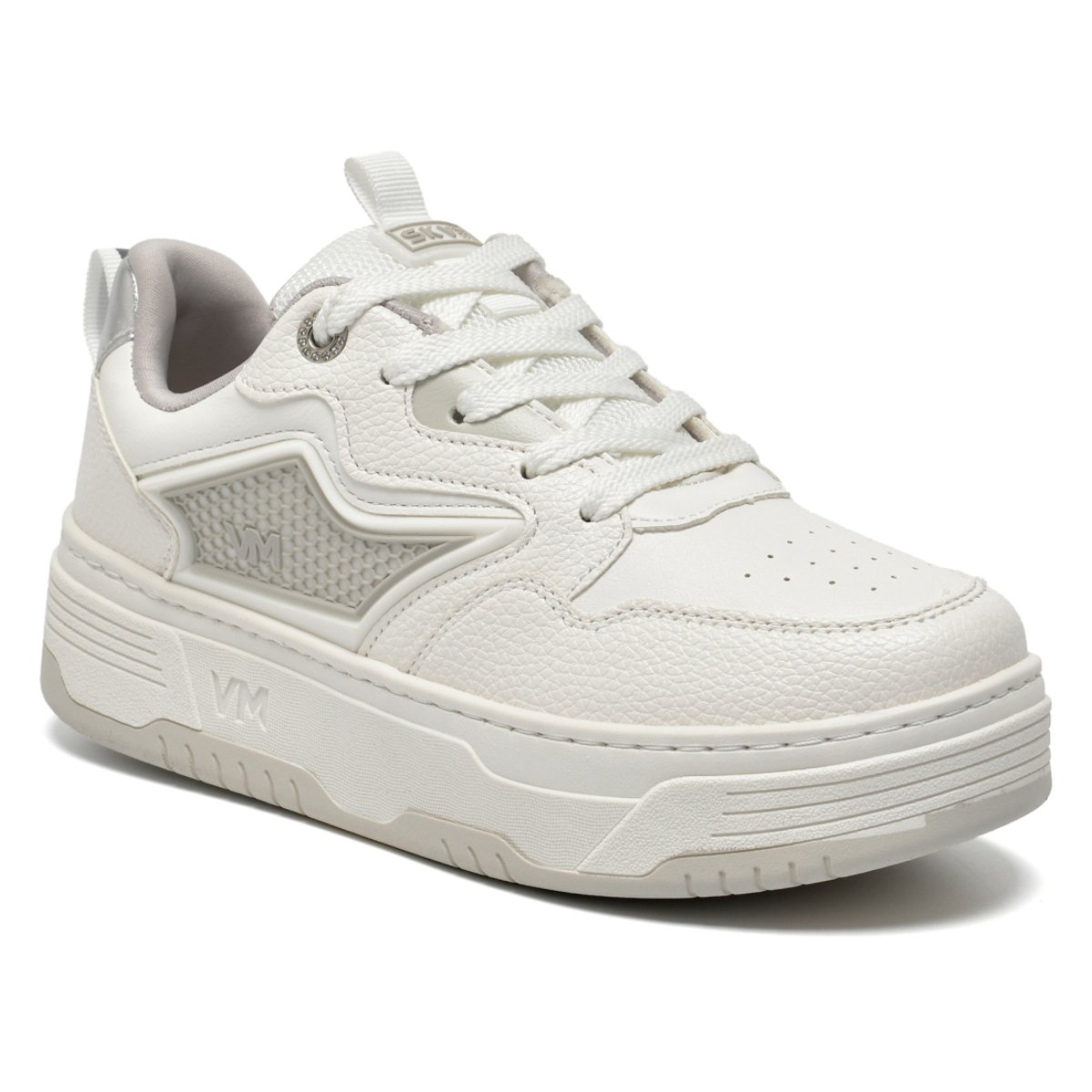 Tenis Feminino Via Marte Casual Sneaker Robusto Flatform Urbano Confortavel Original  Branco e Neve 