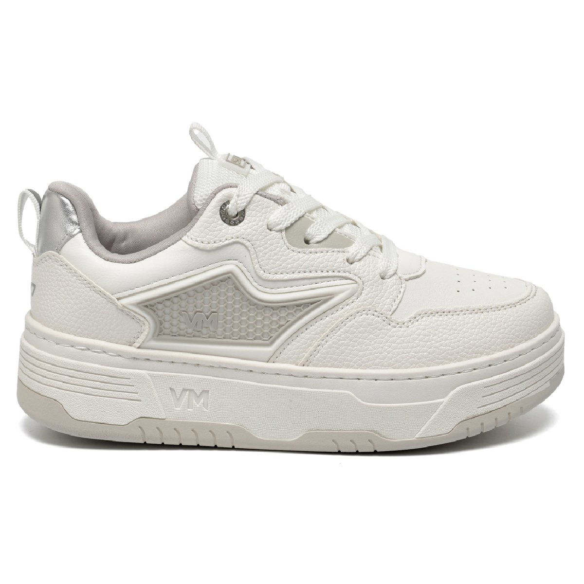 Tenis Feminino Via Marte Casual Sneaker Robusto Flatform Urbano Confortavel Original Branco e Neve Branco/Neve 2