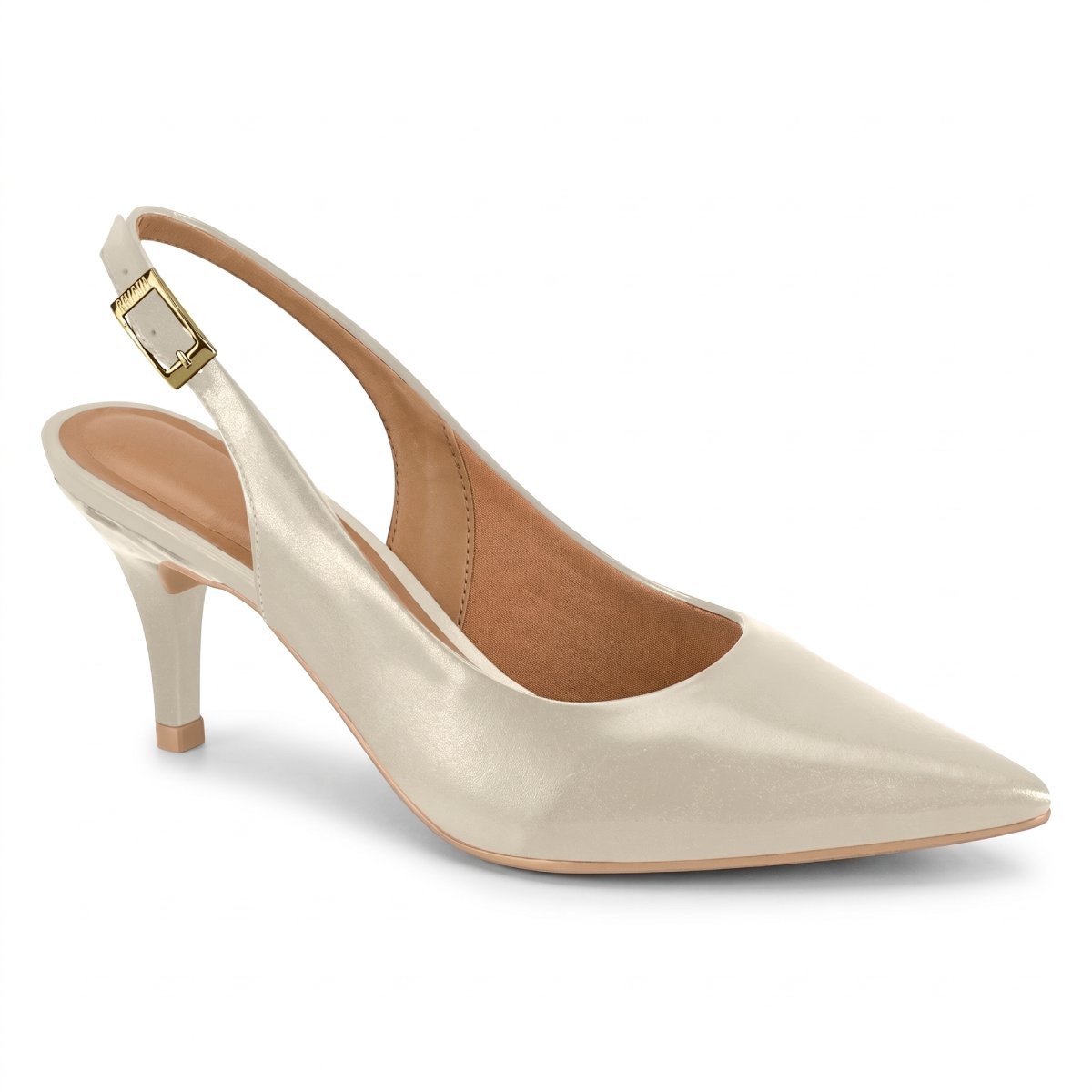 Scarpin Sapato Feminino Vizzano SlingBack Salto Medio Fino Pelica Confortavel Original