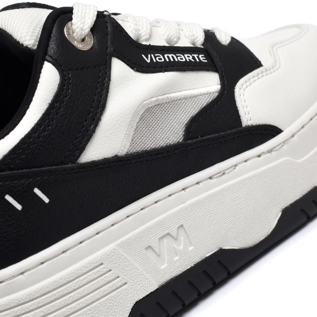 Tenis Feminino Via Marte Casual Sneaker Robusto Flatform Urbano Confortavel Original Branco/Preto 5