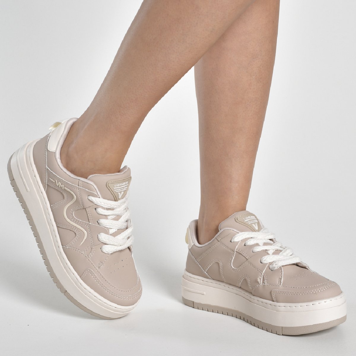 Tenis Via Marte Feminino Casual Sola Alta Estiloso Flatform Fashion Confortavel Original Lancamento