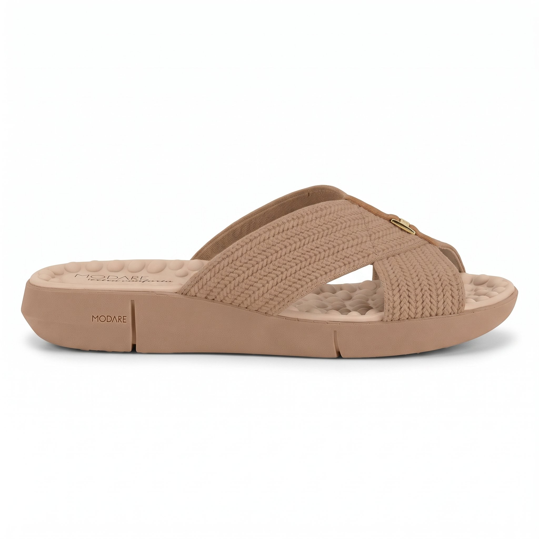Chinelo Modare Feminino Tamanco Ortopedico Pamilha Esporao Massageador Confortavel Original Nude/Camel 2