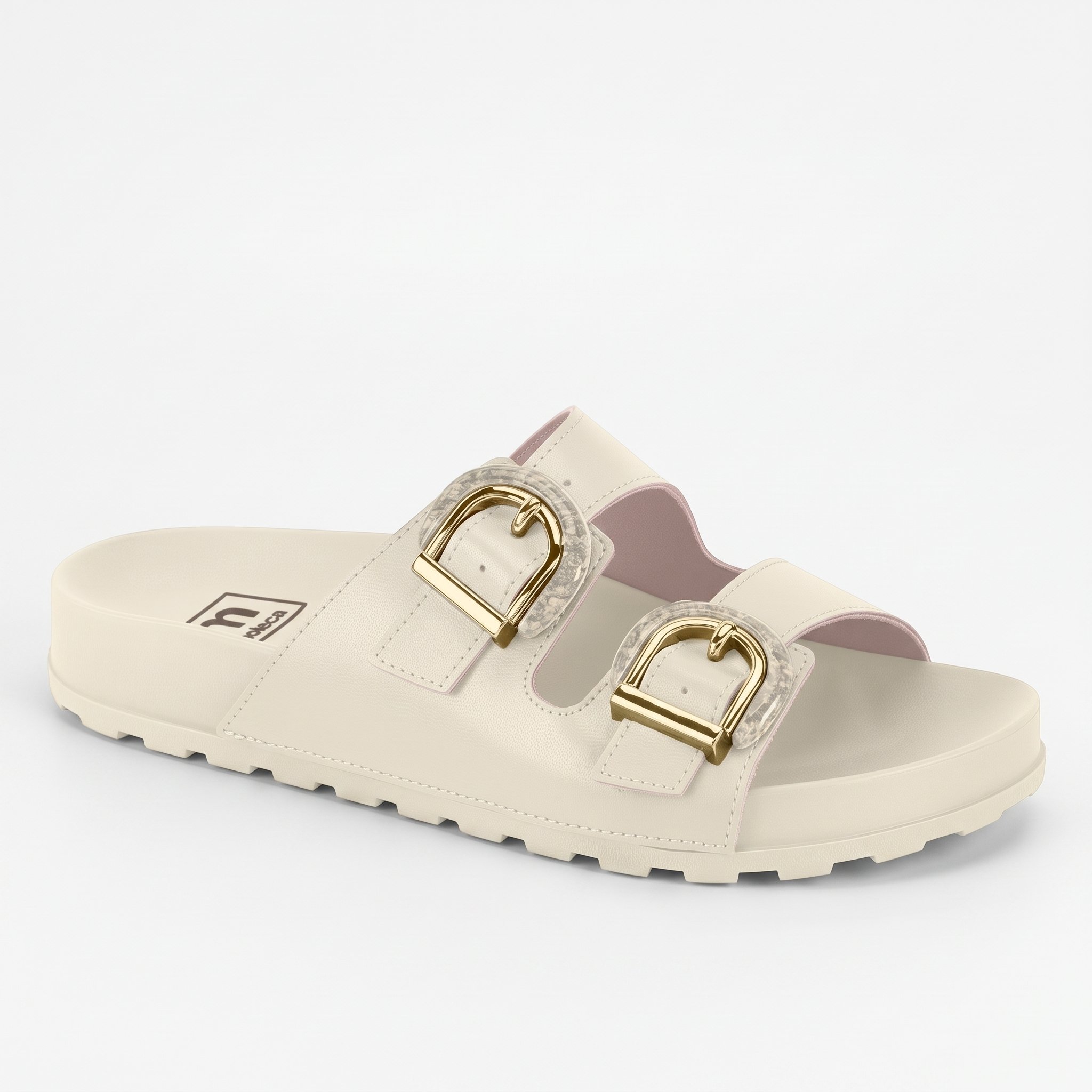 Tamanco Feminino Moleca Casual Papete Tiras Duplas Metalico Tratorada Confortavel Original