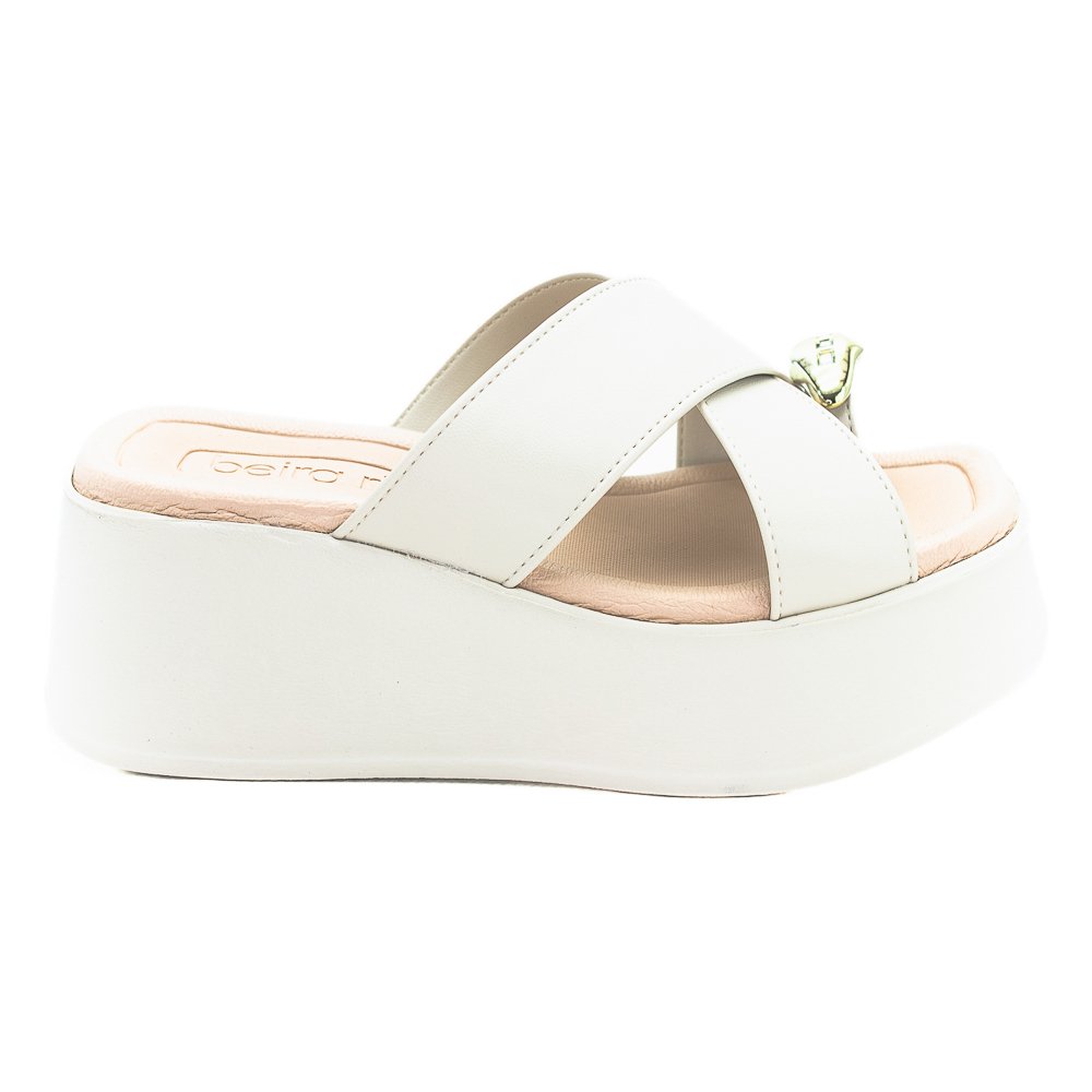 Tamanco Feminino Beira Rio 8530.114 - Branco Off