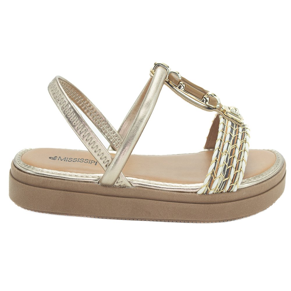 Sandália Feminina Mississipi J0061 - Dourado