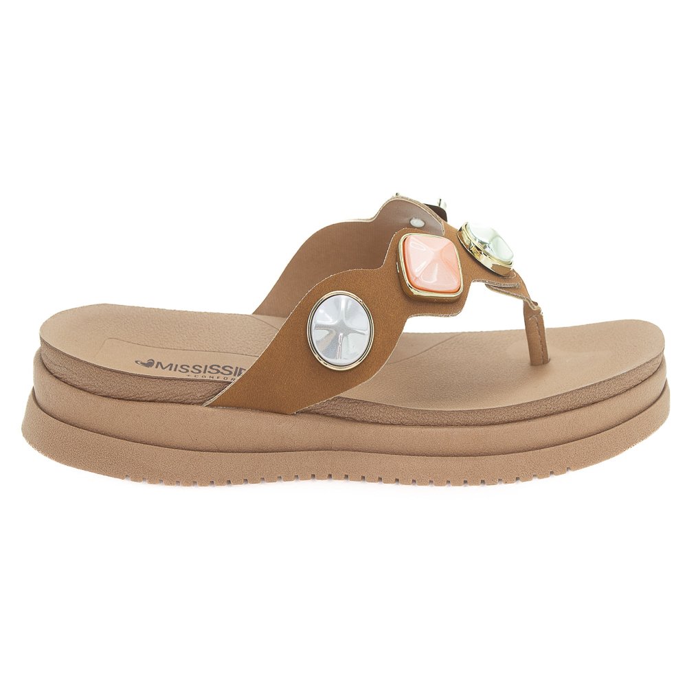 Chinelo Feminino Mississipi MF191 - Marrom