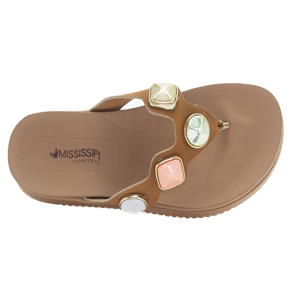 Chinelo Feminino Mississipi MF191 - Marrom Marrom 5