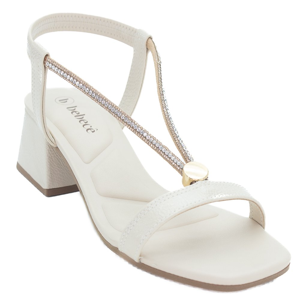 Sandália Feminina Bebecê T5287-484 - Off White Branco 2