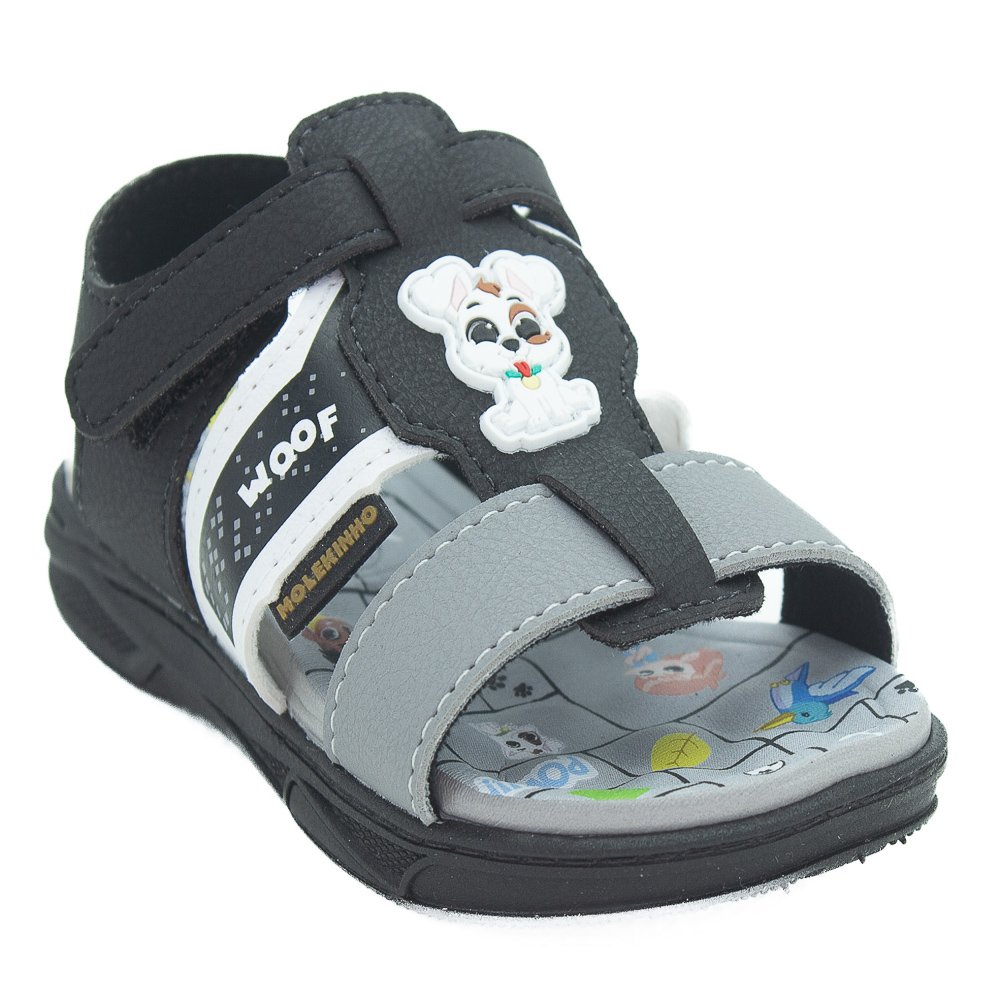 Sandália Infantil Menino Molekinho 2140.960 - Preto Preto 2