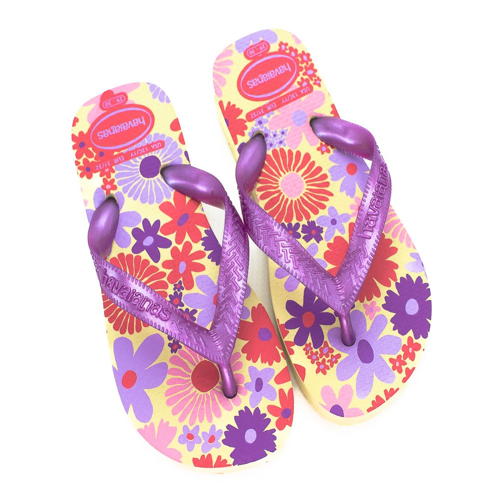 Chinelo Infantil Menina Havaianas Kids Flores - Bege