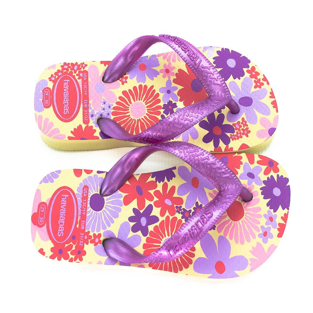Chinelo Infantil Menina Havaianas Kids Flores - Bege Bege 2