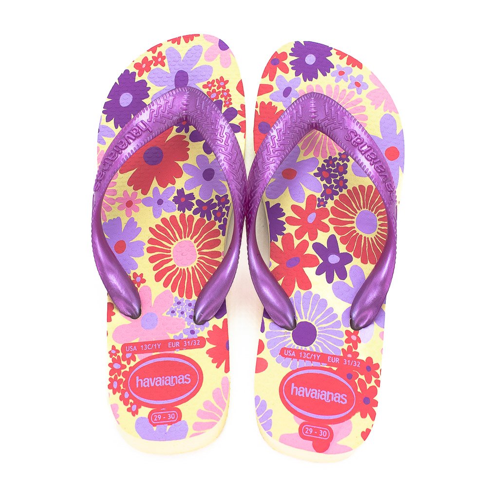 Chinelo Infantil Menina Havaianas Kids Flores - Bege Bege 3