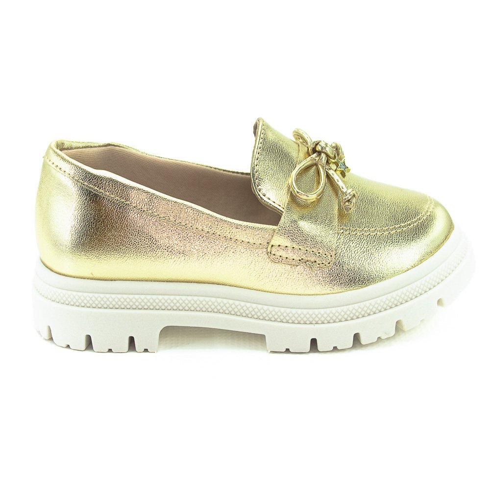 Mocassim Infantil Menina Molekinha 2566.109 - Dourado