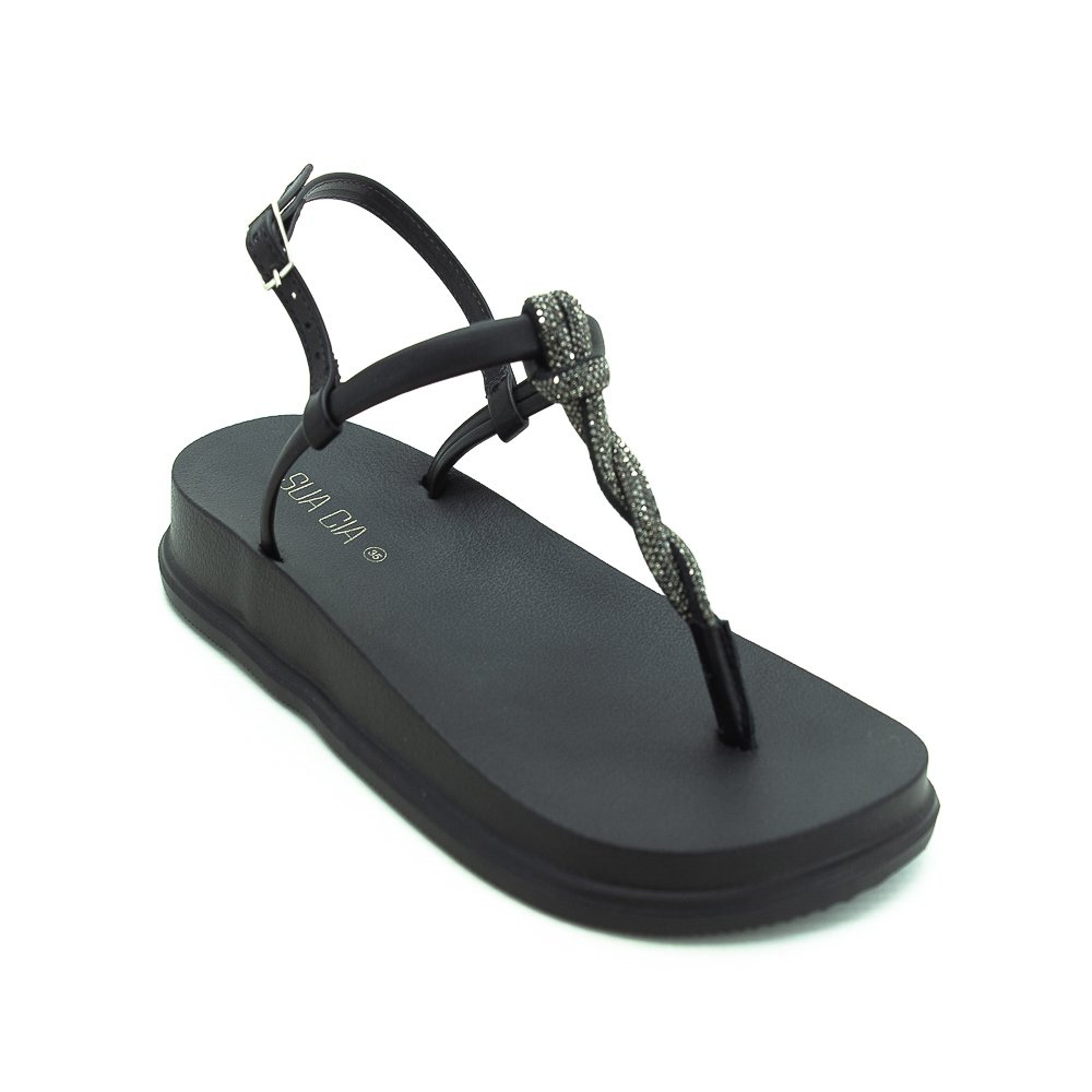 Sandália Feminina Sua Cia 8366.15766 - Preto Preto 2
